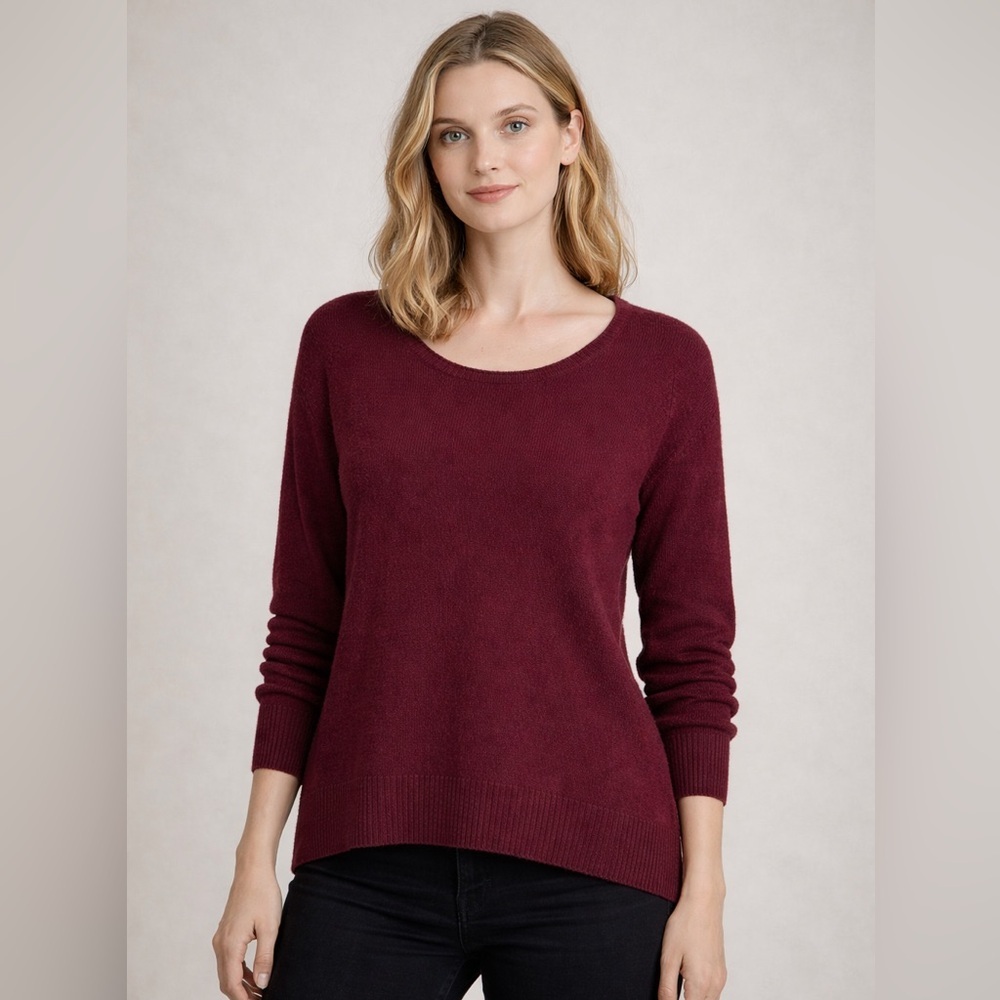 Lord & Taylor burgundy cashmere loose fit sweater size small